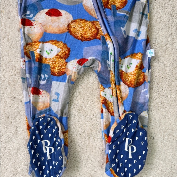 Posh Peanut Hanukkah Print Kids Footie Zipped One Piece - Picture 2 of 12
